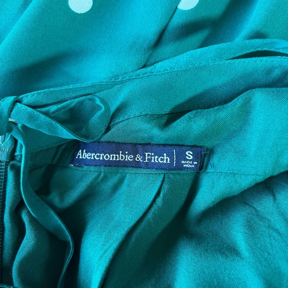 Abercrombie & Fitch Teal Polka Dot Midi Dress - Picture 7 of 7